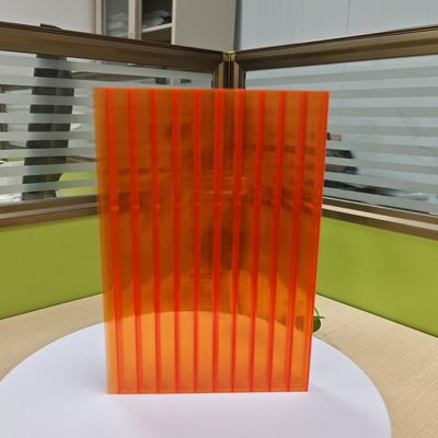 Goede prijs. 16 mm Oranje polycarbonaat holle plaat hoge sterkte lichtgewicht thermische isolatie aanpasbare lengtes online