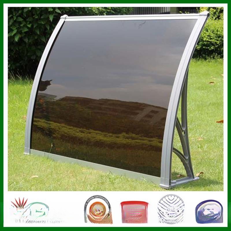 Luifel voor balkon, overkapping Voordeur Afdak, huisdeur luifels met polycarbonaatplaat en aluminium frame, voor bescherming tegen regen en sneeuw, eenvoudig te installeren (Color : Brown, Size : 65