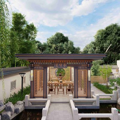 Goede prijs. Chinese stijl Aluminium legering Tuin Paviljoen Arbor Kiosk Moderne kijk op traditionele esthetiek online