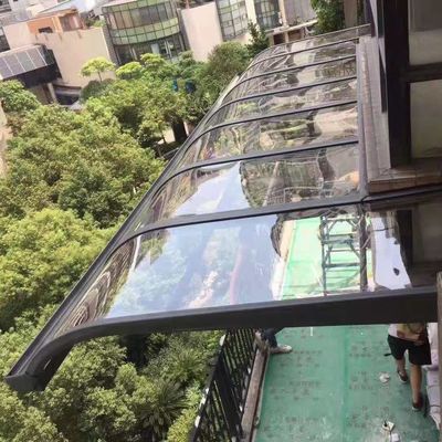 Goede prijs. Zwart wit grijs PC gecoate impactbestendige meerdere maten aluminium frame polycarbonaat luifel online