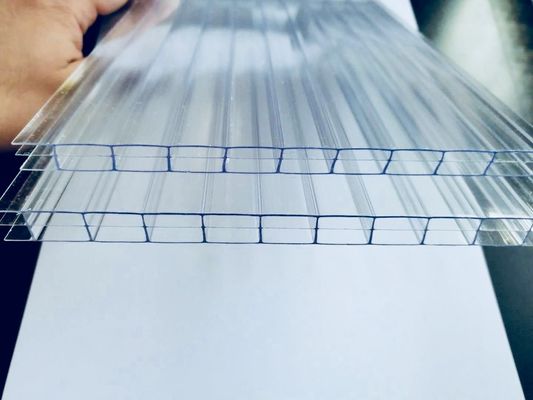 Triple Wall PC Hollow Sheet 3mm-20mm Covestro Marlon Met PE Bescherming