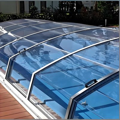 16 mm lichtgewicht flexibel polycarbonaat zwembad behuizing paneel voor snelle indoor zwembad dekking