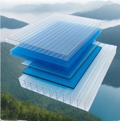 UV-beschermende polycarbonaatlaag hol plastic plaat met B1 brandsnelheid