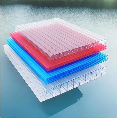 SGS geverifieerd weerbestendig polycarbonaat PC 3-4 Twin Wall Hollow Green Sheet Met Anti-UV