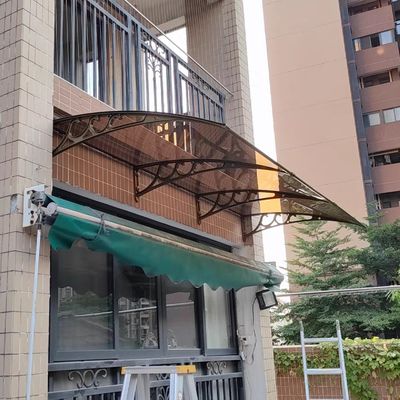 Bescherm uw deur en toegangsgebied met aluminium beugel Brons polycarbonaat PC massief vel Canopy Sterk impactbestendige en UV-bestendige