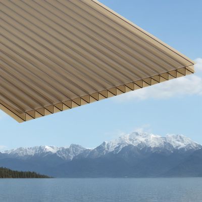 6 mm 4 * 8 voet polycarbonaat holle plaat multiwand structuur voor optimale thermische isolatie en lichttransmissie