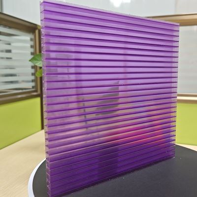 Goede prijs. 10mm 2,1m*5,8m Paarse polycarbonaatplaten Vierlaagse structuur online
