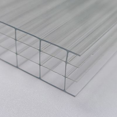 Goede prijs. OEM Transparante 20mm Vierlaagse Plastic Polycarbonate Hollow Sheet Uitstekende Thermische Isolatie En Schokbestendigheid online