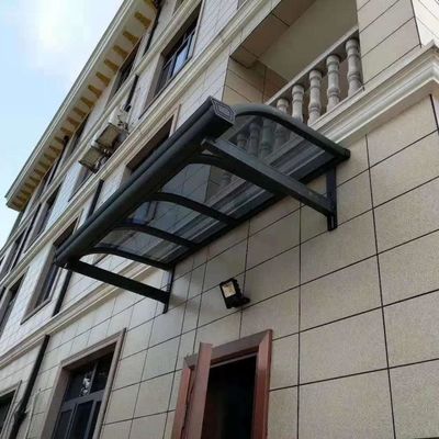 Aanpasbaar DIY Polycarbonaat massief plaat Awning Duurzaam Aluminium Frame Impact Resistent