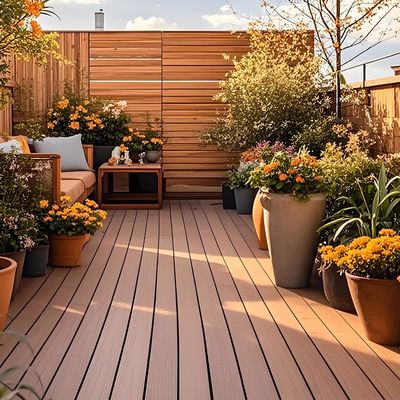 Houtkleur Aluminium legering vloer bekleed met TPE voor tuin balkon park