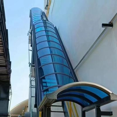 Blauw polycarbonaat massief vel glad oppervlak 100% puur polycarbonaat hars Aanpasbare dikte UV-bescherming inbegrepen