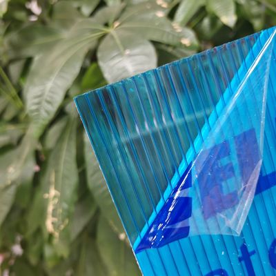 Goede prijs. 4feet*8feet Blue Polycarbonate Hollow Sheet with UV Protection and Multi-Wall Structure for Structural and Aesthetic Applications online